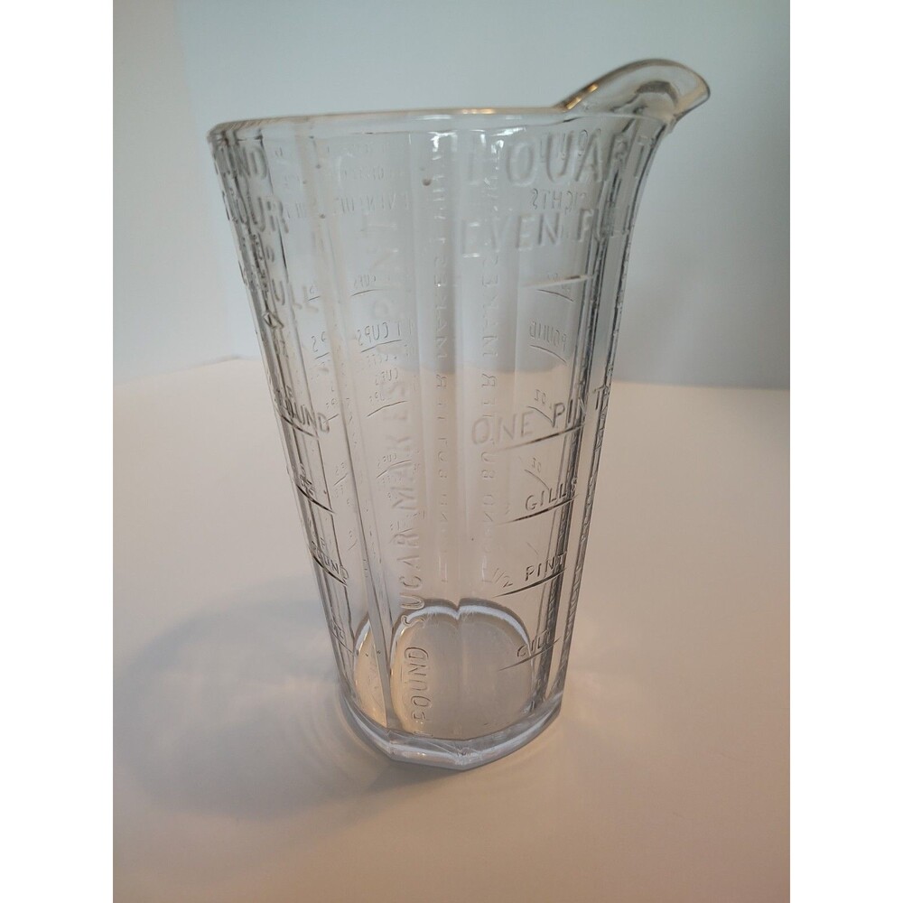 Vintage EAPG Silver's 7.5" Tall Glass Measuring Jar - Brooklyn